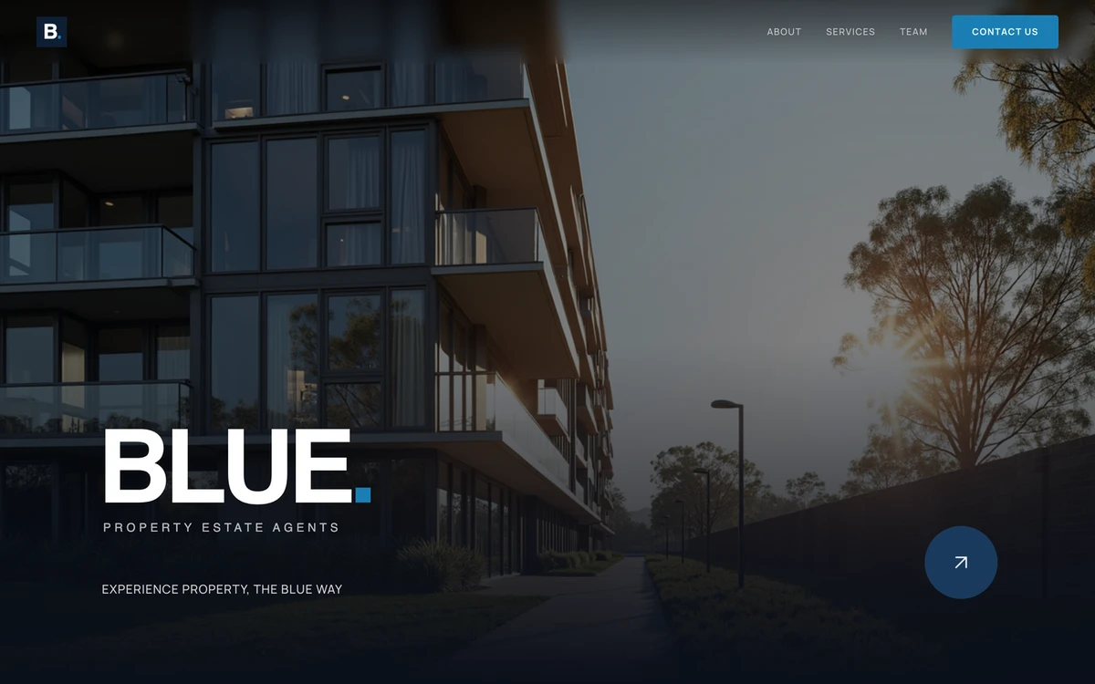 Blue. Property website preview