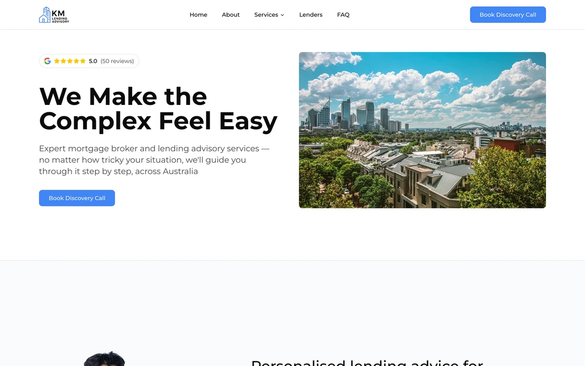 KML Lending Advisory website preview
