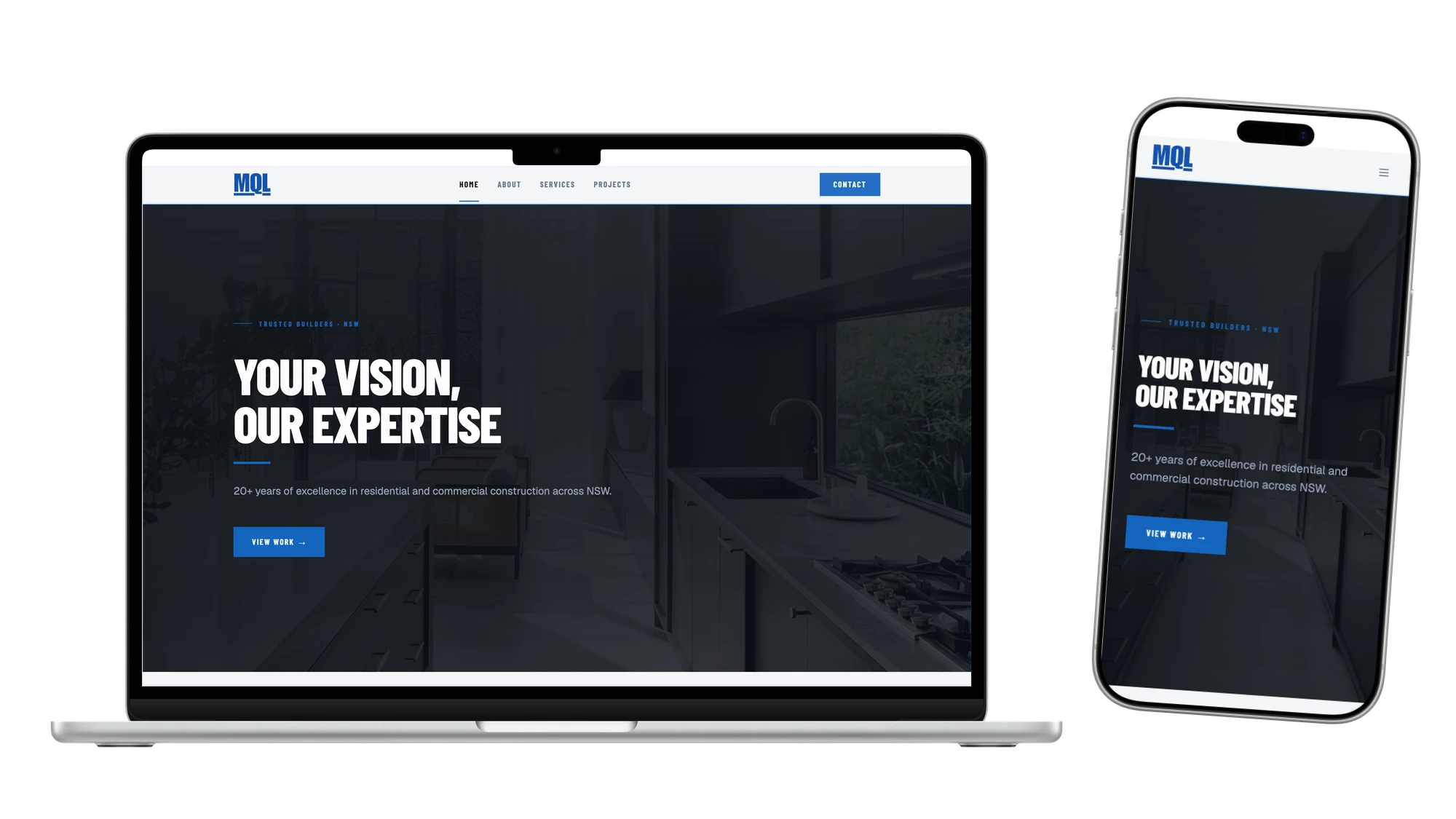 Construction & Trades website example