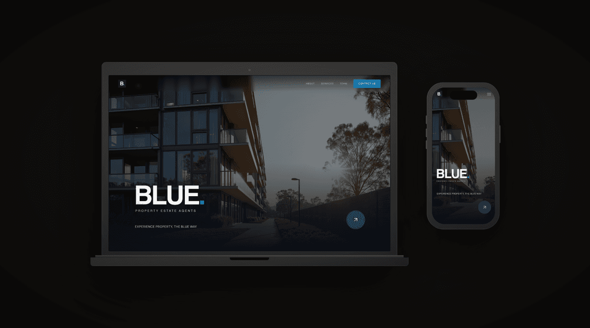 Blue. Property — desktop and mobile